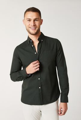 Mens Dark Green Long Sleeve Shirt